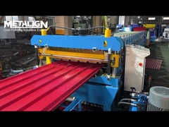 Dual-layer hydraulic cut roofing panel roll forming machine for corrugated and trapezoidal panel