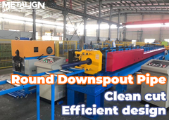 Chain Driven Roll Forming Machine For Round Downspout Pipe With Wall Frame