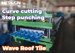 Wavy Roof Tile Roll Forming Machine With Hydraulic Curved Cutter And Chain Drive