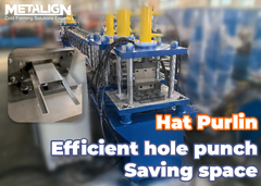 High-Precision Roll Former for Omega Purlins with Hydraulic Punching and Cutting