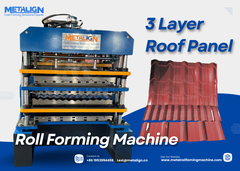 Γραμμή Διαμόρφωσης Ρολών Μεταλλικής Στέγης Τριών Προφίλ με Υδραυλικό Κόφτη