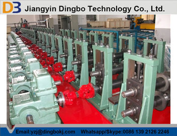 Color Steel Metal Storage Rack Making Machine With Gear Box Transmission