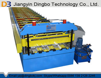 Manual Decoiler Steel Structure Metal Deck Forming Machine 85mm Shaft 30 Forming Stations