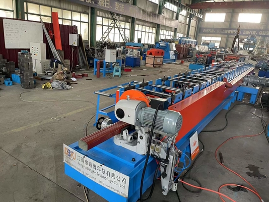 Rectangle Steel Downspout Roll Forming Machine Round Sawing Cutting 5T Decoiler