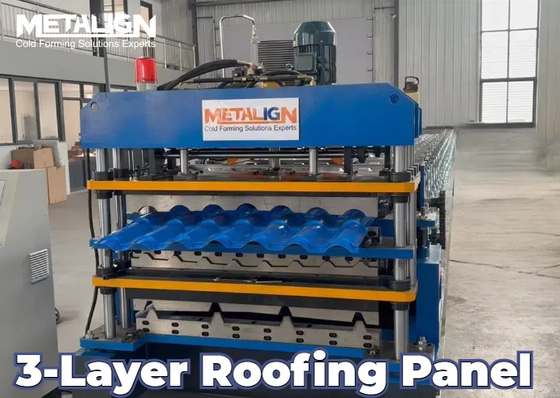 3 In 1 Triple Layer Roofing Roll Forming Machine 5.5Kw 20m/min