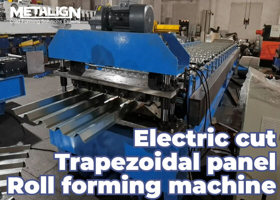 Electric Cut 0.3-0.8mm Steel Roofing Roll Forming Machine 7.5Kw