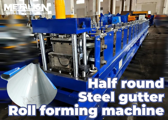 0.5-0.87mm Half Round Gutter Roll Forming Machine 15m/Min 5.5Kw