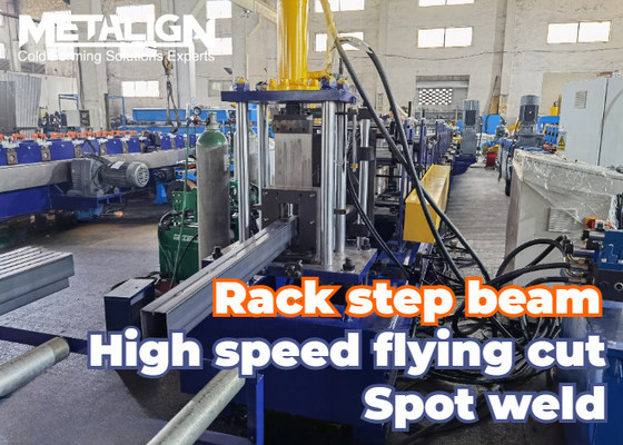 Dual Side Movement Step Beam Rack Roll Forming Machine With Clean End Notching