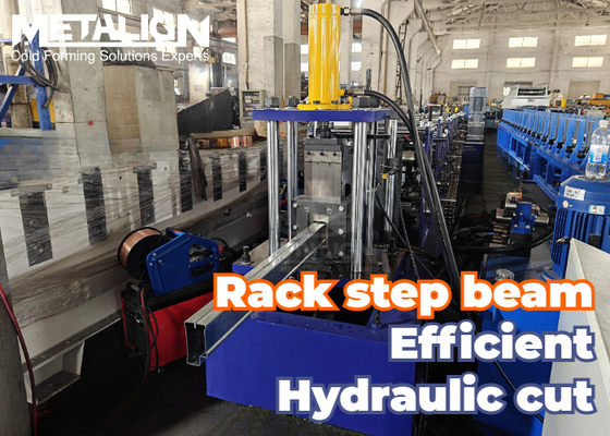 Step Beam Roll Forming Machine With Ribbed Profile Precision Clean Notch Cut Coordination