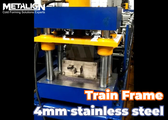 4mm Stainless Steel Train Frame Roll Forming Machine Production Line With Hydraulic Punching And Roll Forming