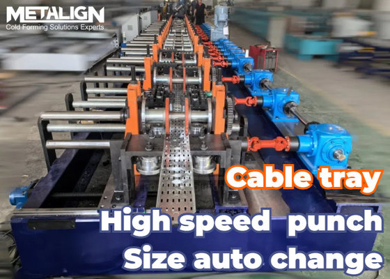 METALIGN Cable Tray Roll Forming Machine With Sheet Fed Entry Adjustable Width