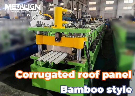Bamboo Style Corrugated Roofing Roll Forming Machine 7.5Kw Roof Panel Machine