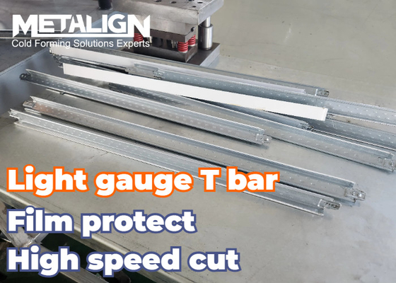 T-Bar-Rollformmaschine mit Schutzfilm und hydraulischem Stanzsystem