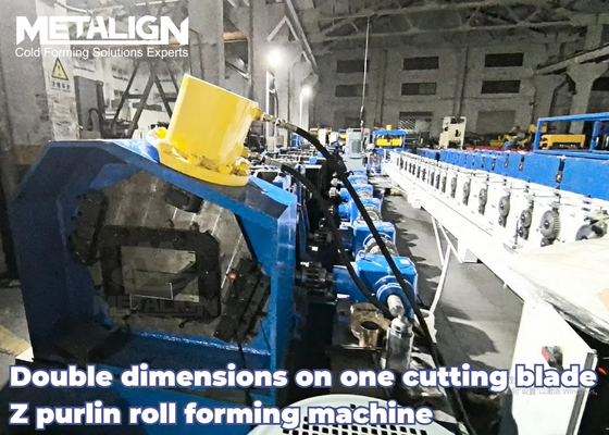 15m/Min Z Purlin Roll Forming Machine Double Dimensions On One Cutting Blade