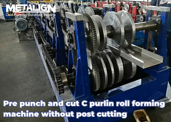 Pre Punch And Cut C Purlin Machine 3 Ton Without Post Cutting