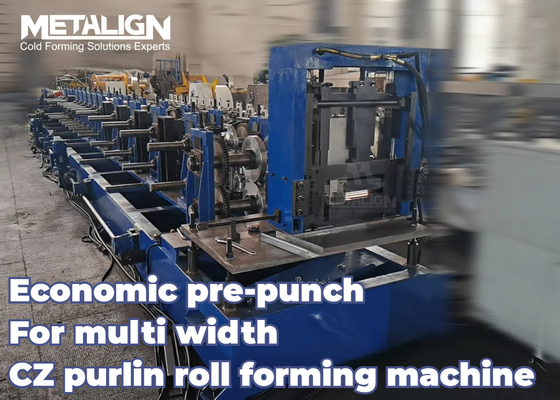 Multi Width CZ Purlin Roll Forming Machine Economic Pre Punch