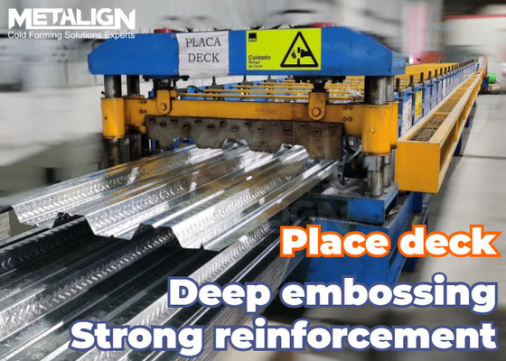 High Speed Embossed Floor Deck Roll Forming Machine For Galvanized Steel Sheets