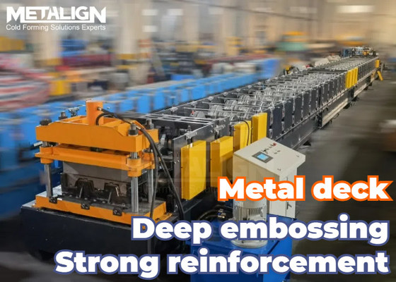 Adjustable Metal Floor Deck Roll Forming Machine With Embossing And Waste Edge Collection