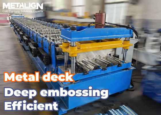 High Friction Surface Embossing Floor Deck Forming Machine For YX70-165 Metal Deck