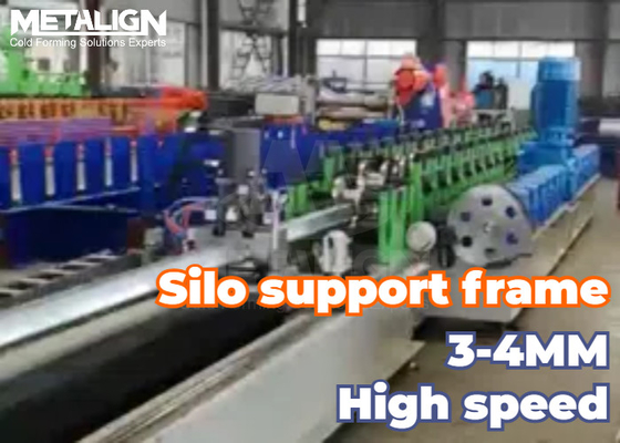 Heavy Duty Silo Column Roll Forming Machine With Tracking Punching And Hydraulic Cutter