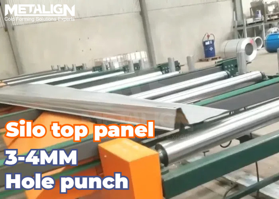 Zinc Coated Steel Roll Forming Machine For Trapezoidal Grain Silo Panels