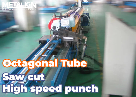 Octagonal Tube Durable Cold Roll Forming Line With Automatic Punching And High Speed Forming