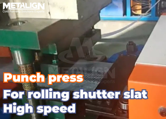 Servo Feeding Punching Shutter Door Roll Forming Machine For Perforated Shutter Profiles