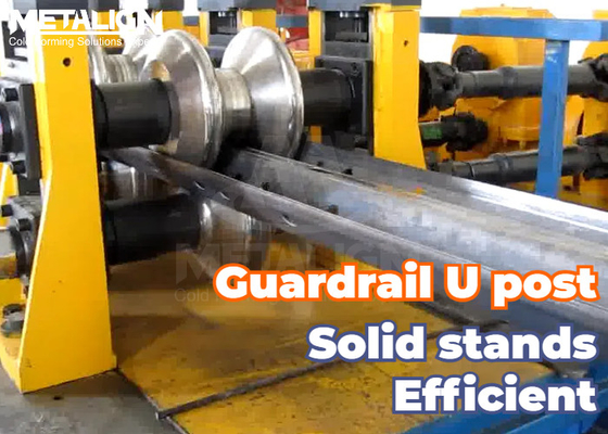 Ağır Görevli W Beam Roll Forming Makinesi Hidrolik Ön Kesme ve Delek Kutusu Sürüşü ile