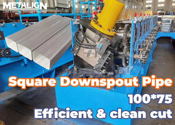Square Downspout Roll Forming Line With Chain Drive And Embossing Technology