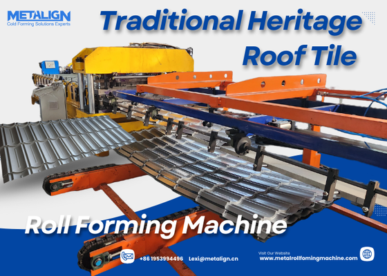 Traditional Metal Roofing Roll Forming Machine With Hydraulic Punching And Auto Stacker