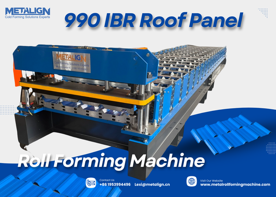 Chain Driven Roofing Roll Forming Machine with 18 Forming Stations and 5.5Kw Motor Power