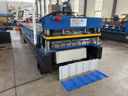 High Speed Automatic 0.3-0.8mm Color Coated Steel Trapezoidal Roof Panel Roofing Roll Forming Machine