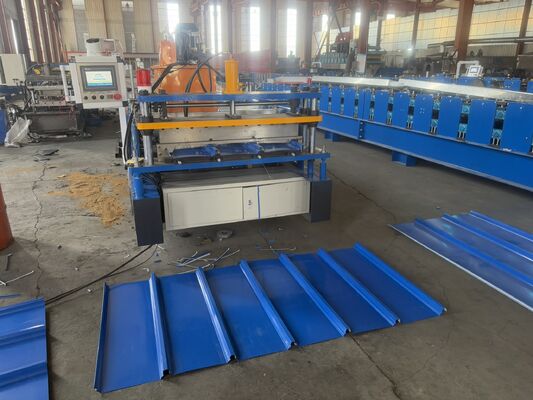 Single Layer 1000 Ibr Trapezoidal Tile Forming Machine for Roof Panels Motor Gear PLC Control Hydraulic Cutting Bearing