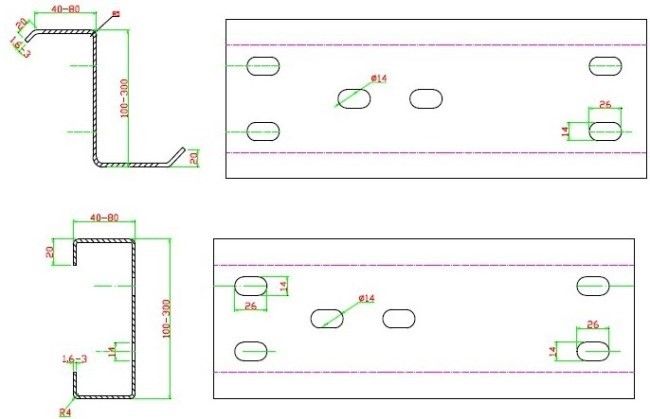 Size Adjustable Purlin Roll Forming Machine With After Cutting