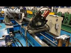Standalone 5 Station Hydraulic Punch Flying Cut  Z Purlin Making Machine Without Cutting Waste